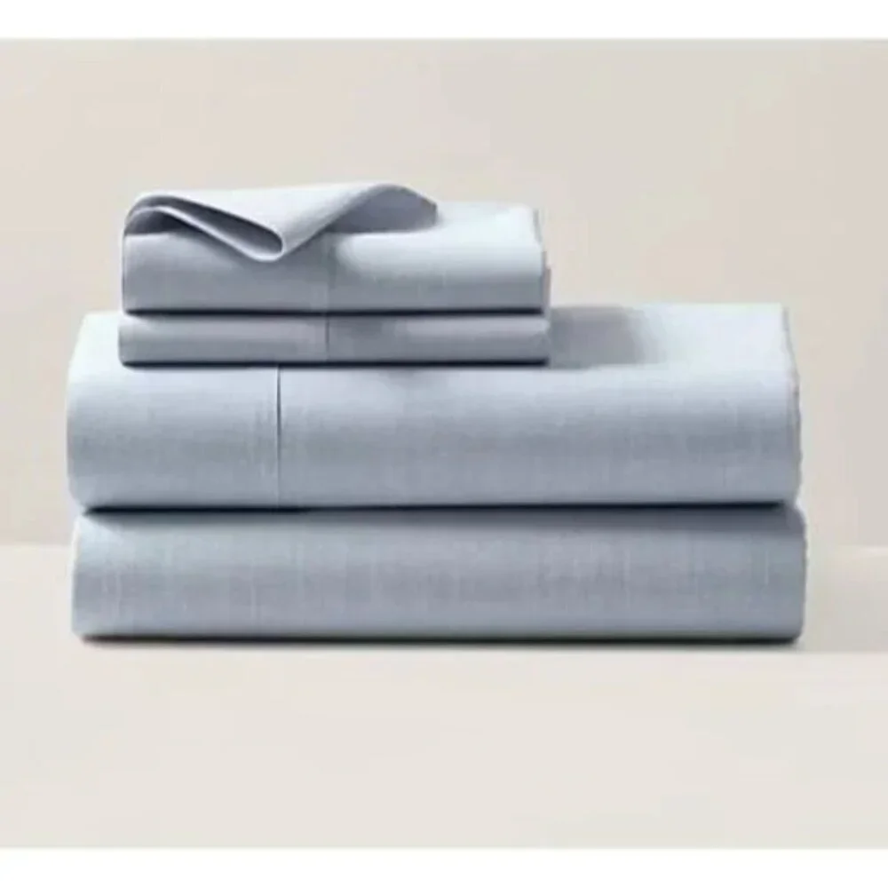 Ralph Lauren Workshirt Chambray Queen Flat Sheet Blue New in Package